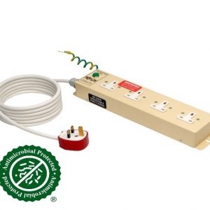 UK BS-1363 Medical-Grade Power Strip with 4 UK Outlets, 3 m Cord